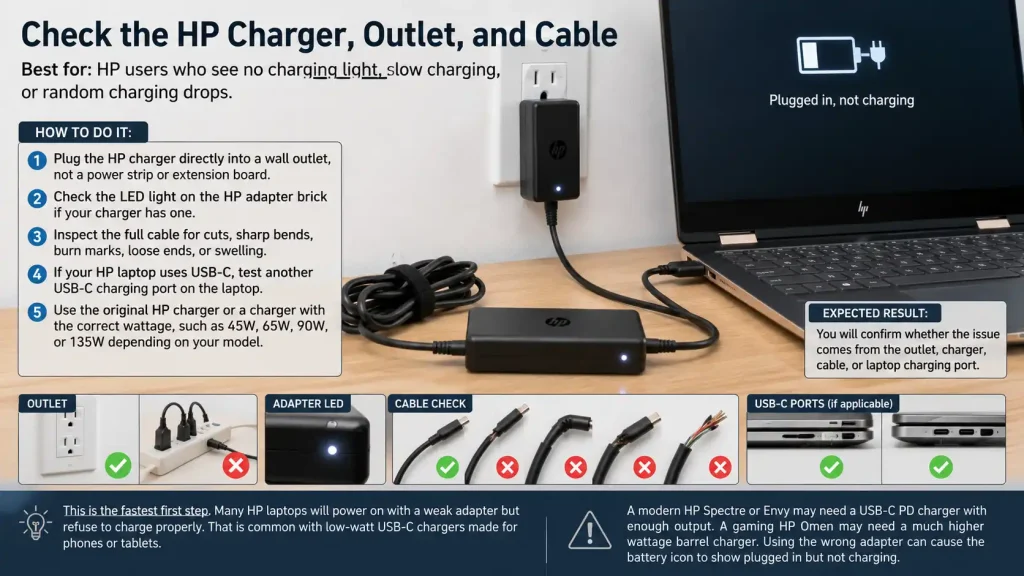 HP charger troubleshooting guide