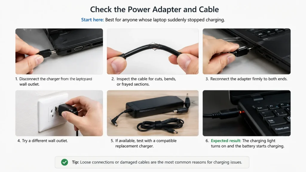 Laptop charger troubleshooting guide