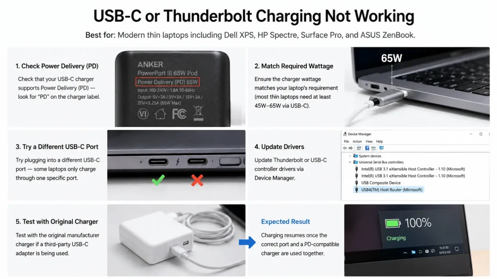 USB-C charging troubleshooting guide