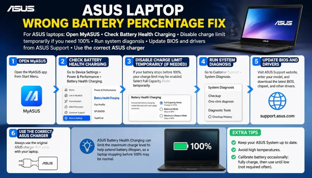 ASUS Laptop Wrong Battery Percentage Fix