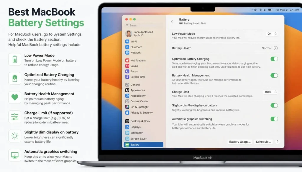 Best MacBook Battery Settings