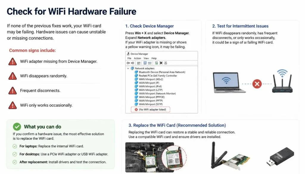 Check for WiFi Hardware Failure