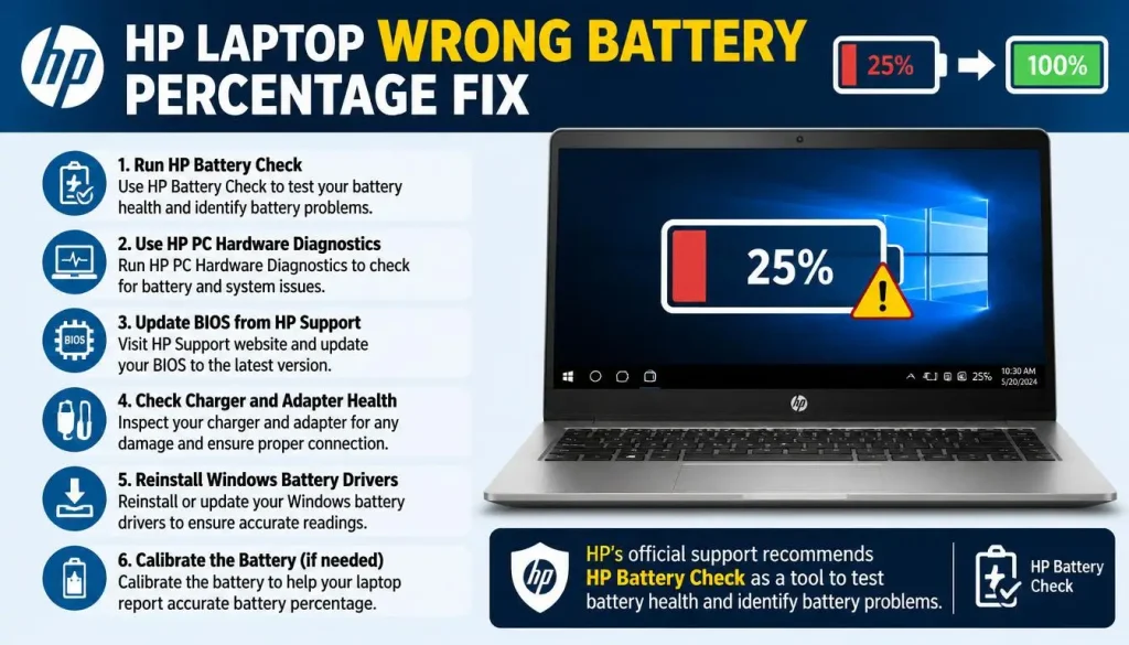 HP Laptop Wrong Battery Percentage Fix