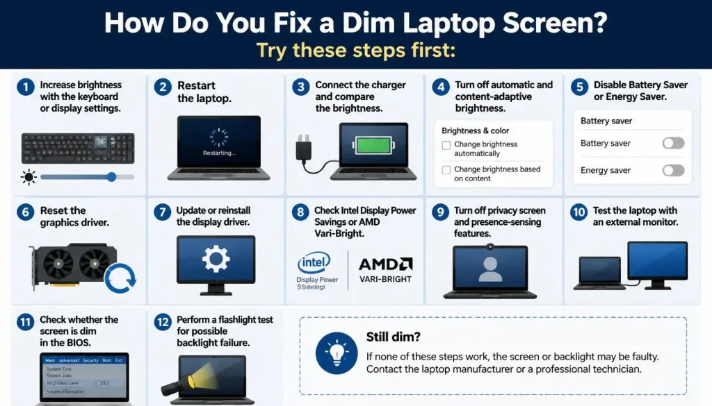 How Do You Fix a Dim Laptop Screen