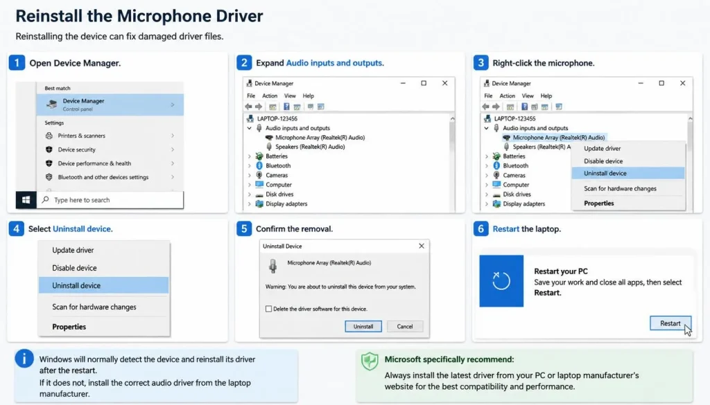 Reinstall the Microphone Driver