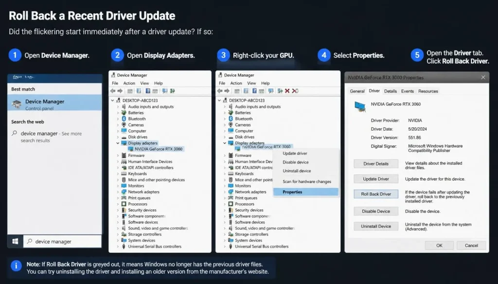 Roll Back a Recent Driver Update