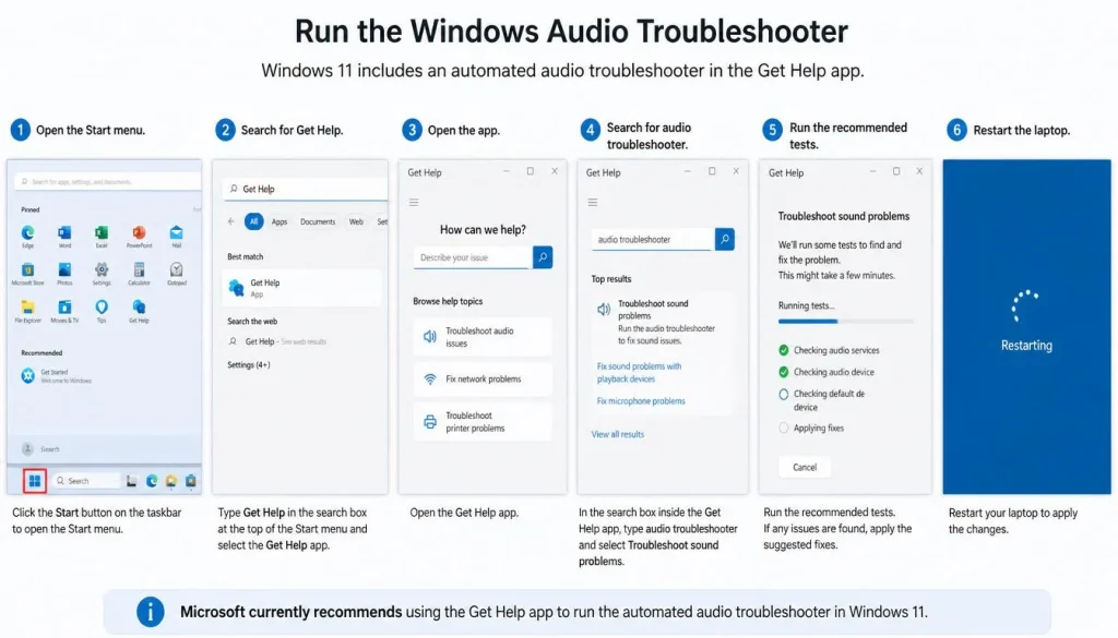 Run the Windows Audio Troubleshooter