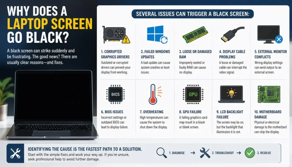 Why Does a Laptop Screen Go Black