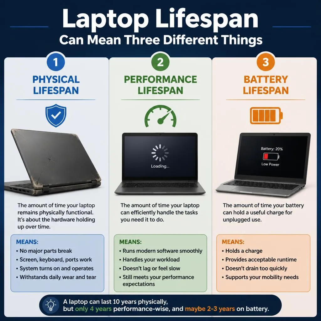 Laptop Lifespan Can Mean Three Different Things