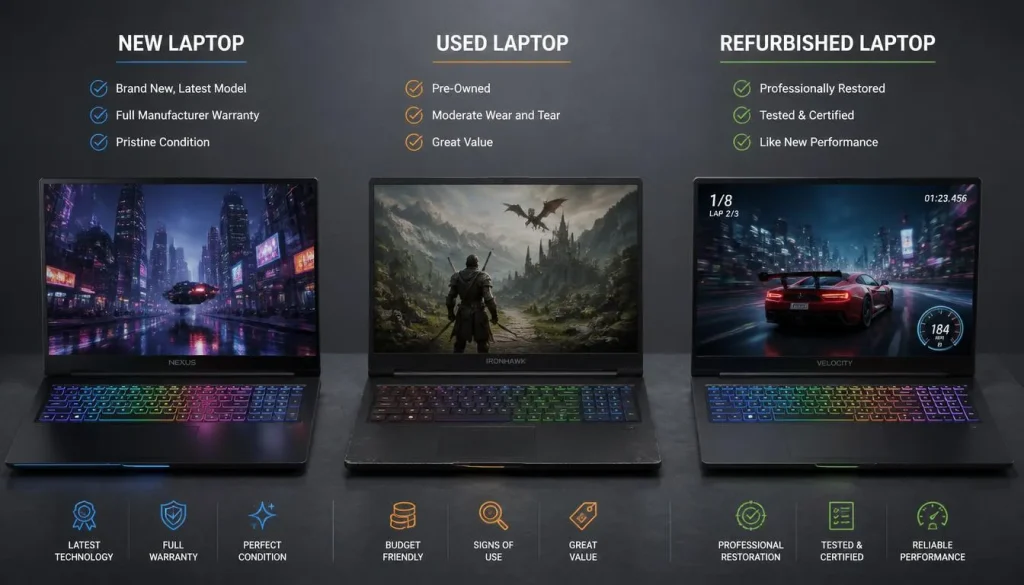 New vs Used vs Refurbished Gaming Laptops