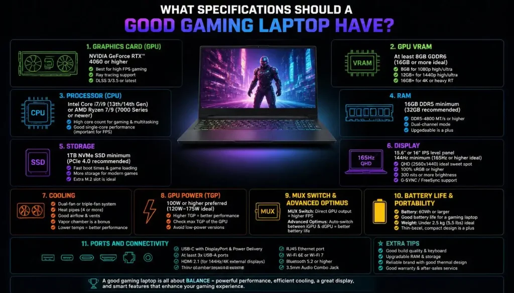 What Specifications Should a Good Gaming Laptop Have